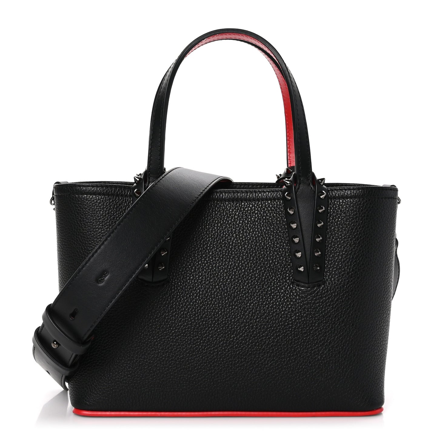 Calfskin Spikes Mini East West Cabata Tote Black