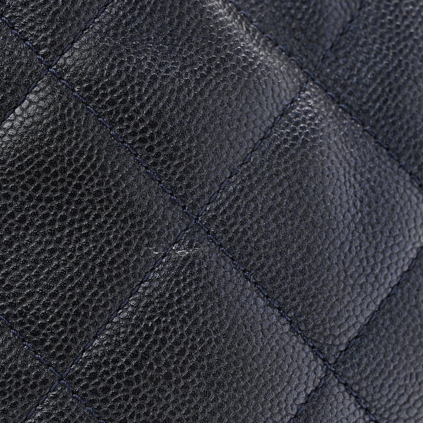 Iridescent Caviar Quilted My Perfect CC Bucket Drawstring Bag Blue