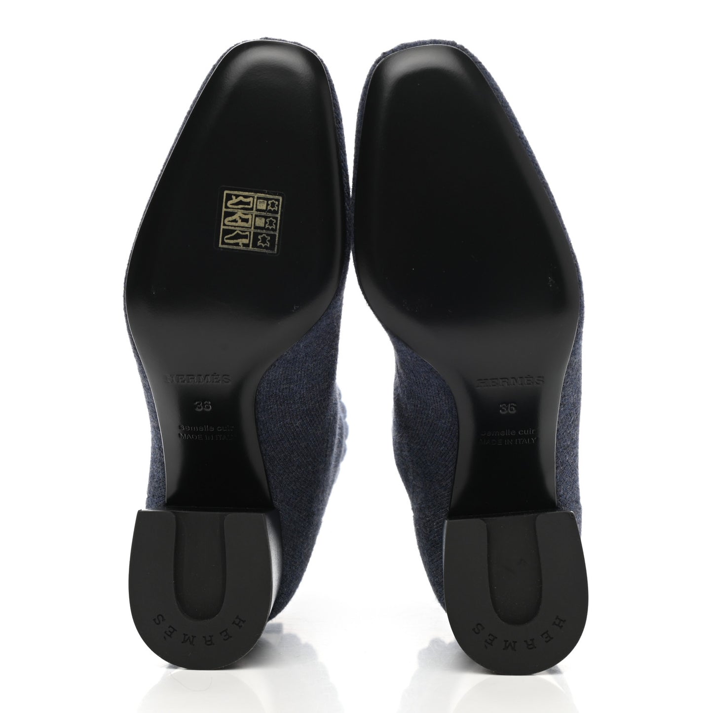 Knit Calfskin Volver 60 Ankle Boots 36 Bleu Diplomatique