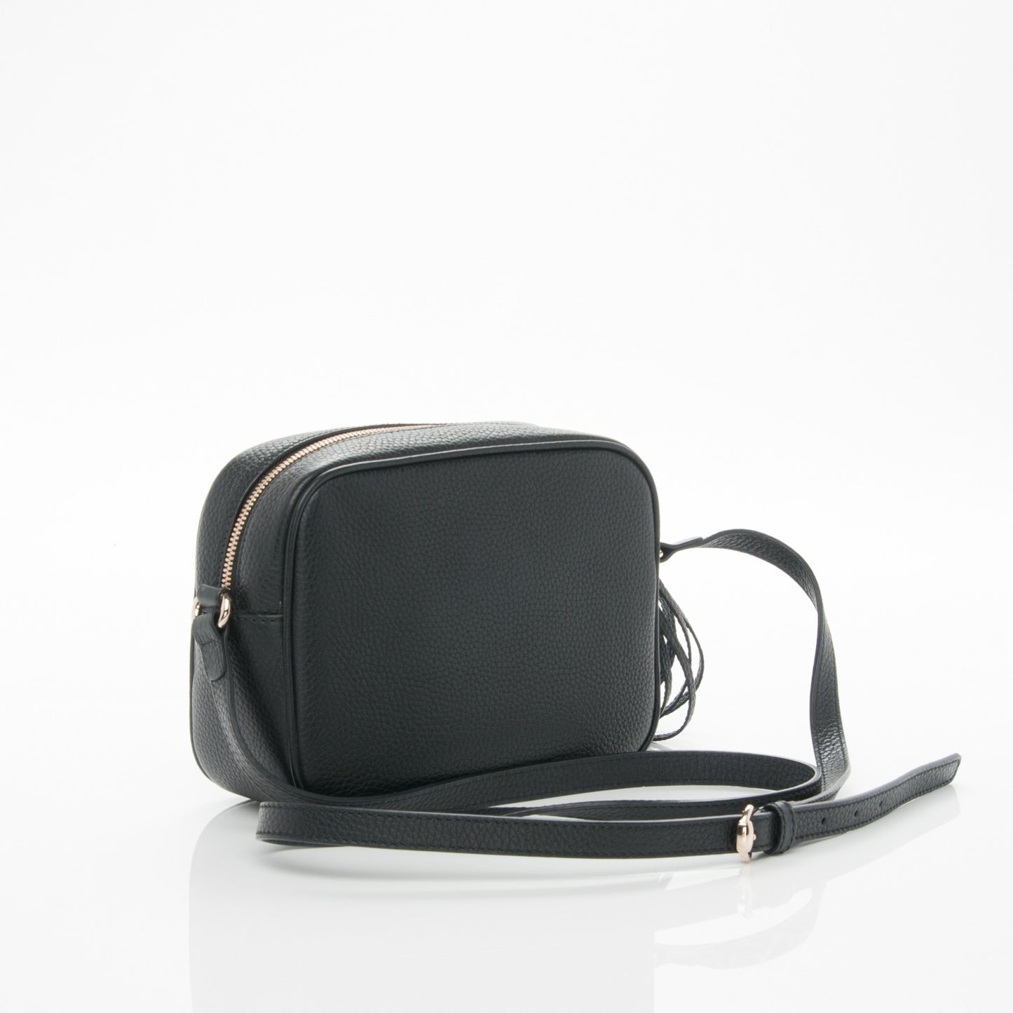 Pebbled Calfskin Small Soho Disco Bag Black
