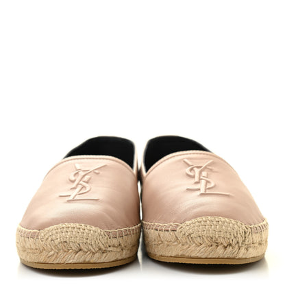 Saint Laurent Lambskin Monogram Espadrilles 38.5 Nude 2 of 8