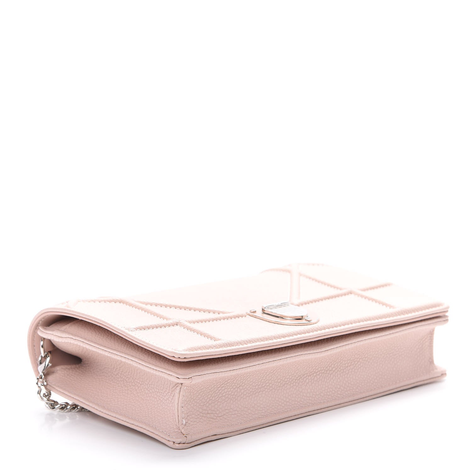 Christian Dior Grained Calfskin Diorama Wallet on Chain Pouch Rose Poudre 3 of 10