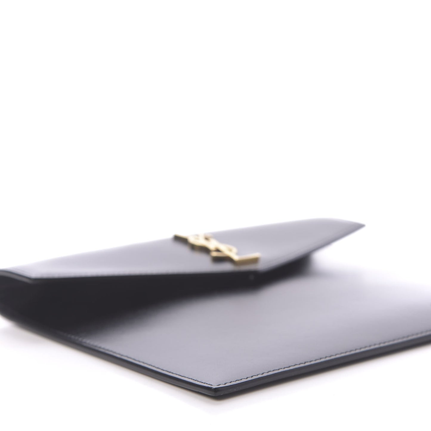 Smooth Shiny Calfskin Monogram Uptown Baby Pouch Black