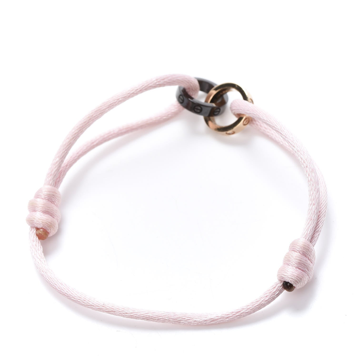 Cartier 18K Pink Gold Ceramic 4 Diamond LOVE Cord Bracelet Pink 3 of 5