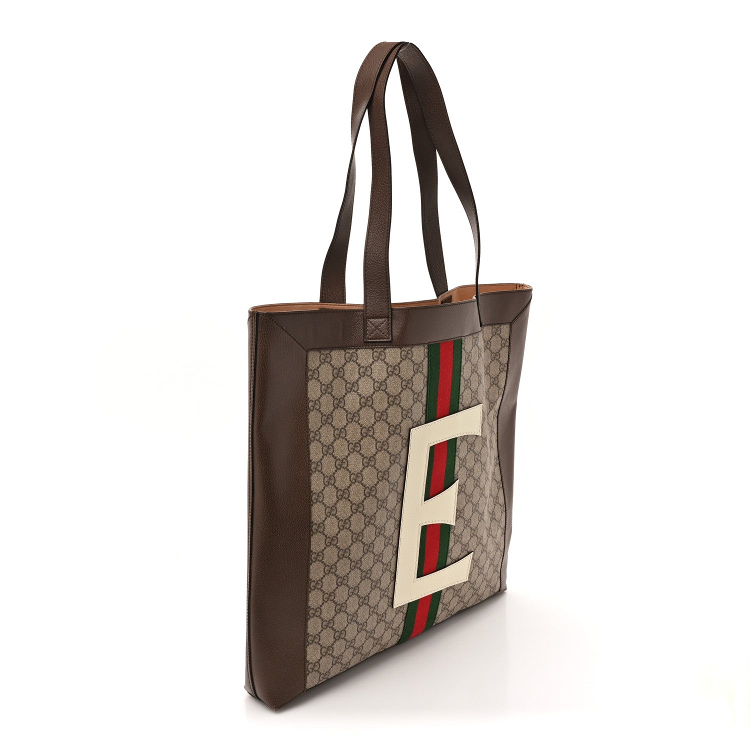 Gucci GG Supreme Monogram Web Large DIY Ophidia Vertical Shopping Tote Brown 4 of 16