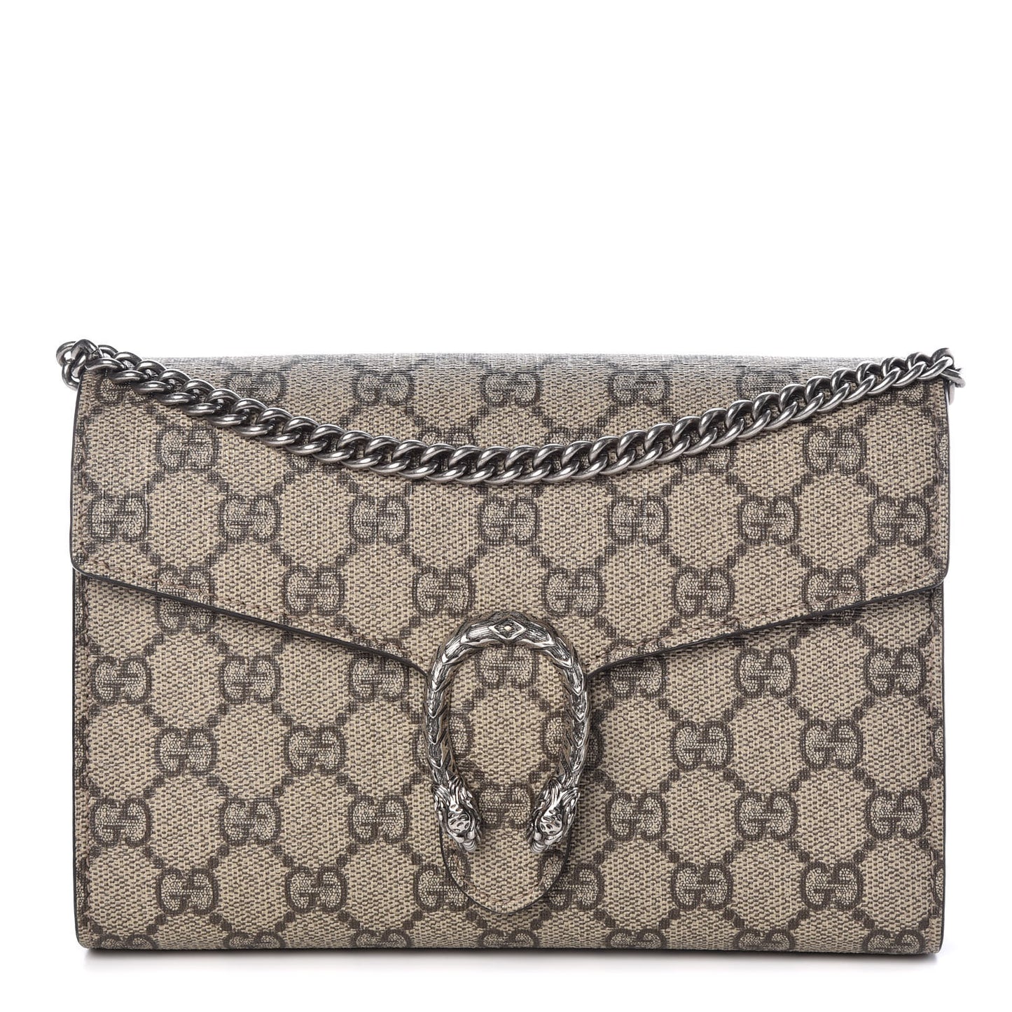 GG Supreme Monogram Mini Dionysus Chain Wallet Beige Taupe