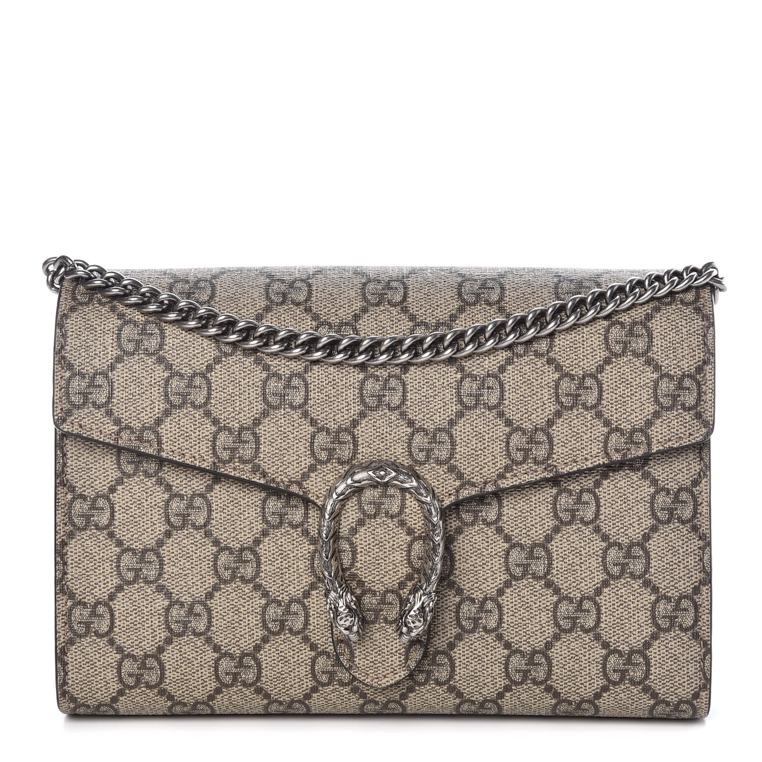 Gucci GG Supreme Monogram Mini Dionysus Chain Wallet Beige Taupe 1 of 11