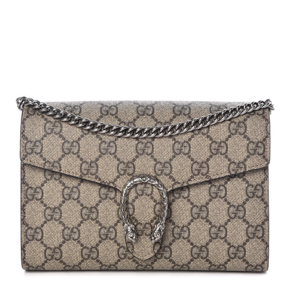 Gucci GG Supreme Monogram Mini Dionysus Chain Wallet Beige Taupe 1 of 11