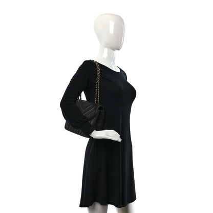 Chanel Lambskin Chevron Quilted Envelope Single Flap Black 2 of 13