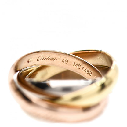 Cartier 18K Pink Yellow White Gold Classic Trinity Ring 49 5 4 of 5