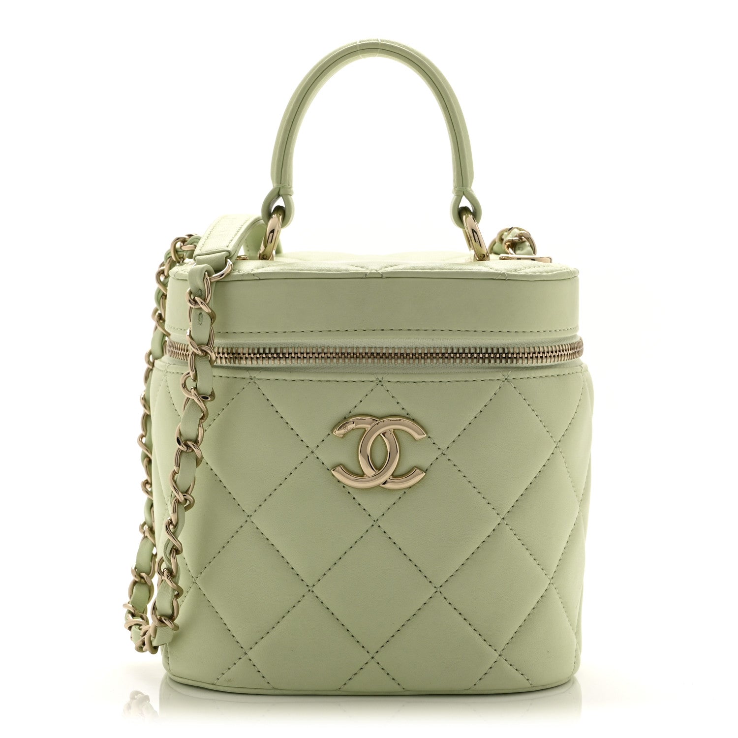 Chanel Lambskin Quilted Trendy Vanity Case Sea Green 1 of 10