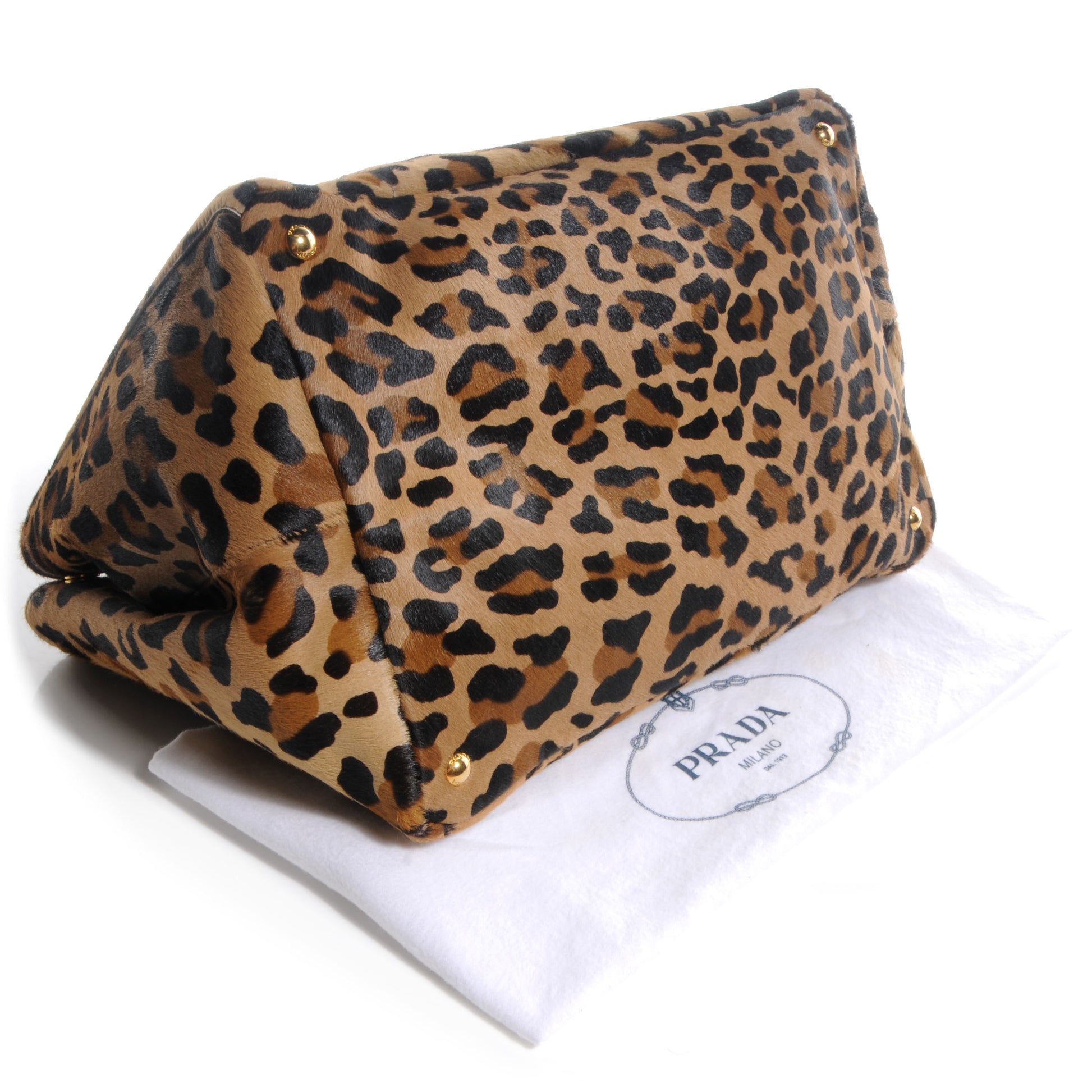 Prada Calf Hair Leopard Print Shopping Tote Sabbia Moro 4 of 12