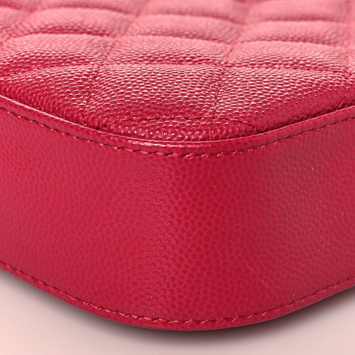 Caviar Quilted Camera Case Dark Pink