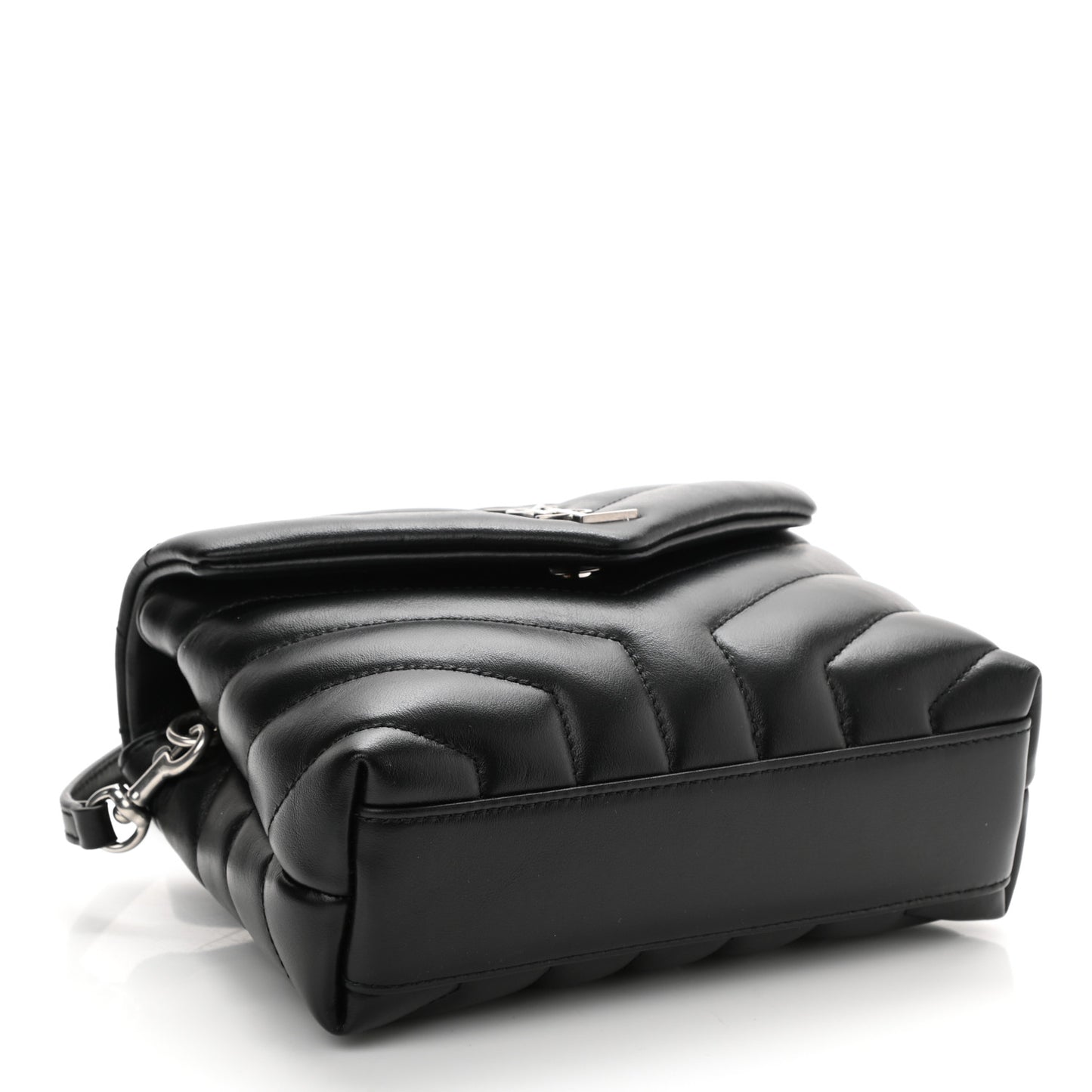 Calfskin Y Quilted Monogram Toy Loulou Crossbody Bag Black