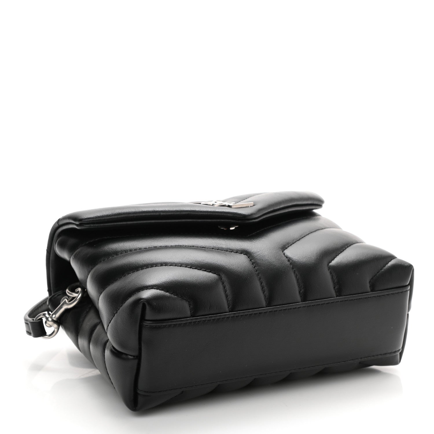 Saint Laurent Calfskin Y Quilted Monogram Toy Loulou Crossbody Bag Black 4 of 12