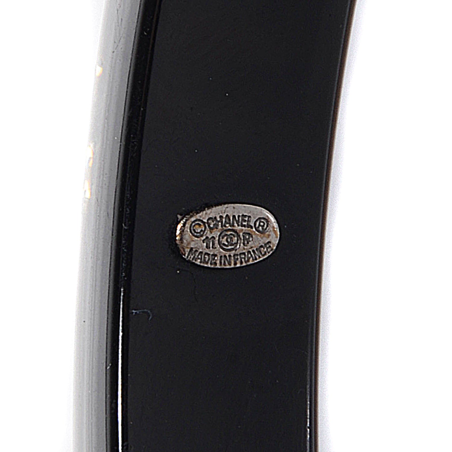 Chanel Resin Crystal CC Bangle Black 3 of 4