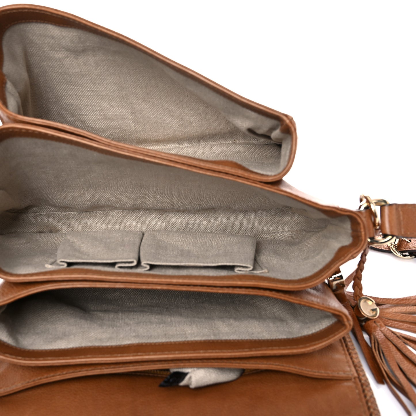 Grained Calfskin Medium Marrakech Flap Messenger Bag Brown