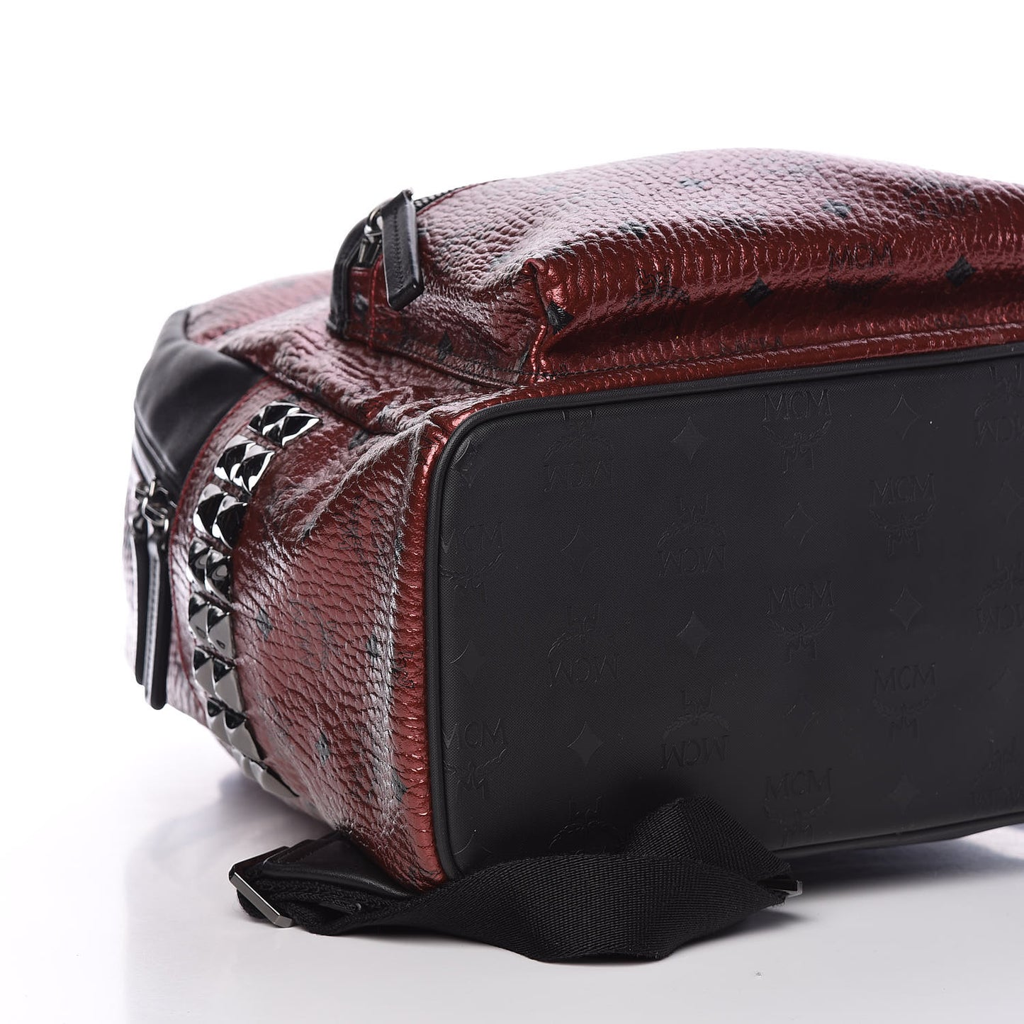 Metallic Visetos Medium Side Stud Stark Backpack Scooter Red Black