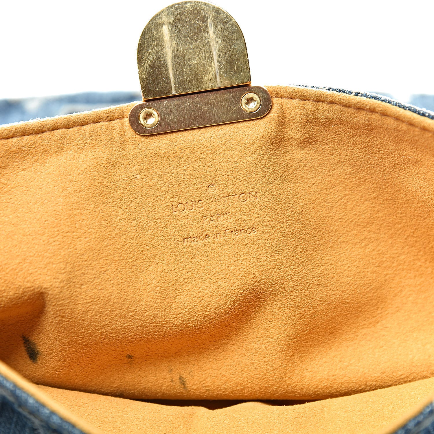 Louis Vuitton Monogram Denim Pochette Plat Clutch Blue 6 of 11