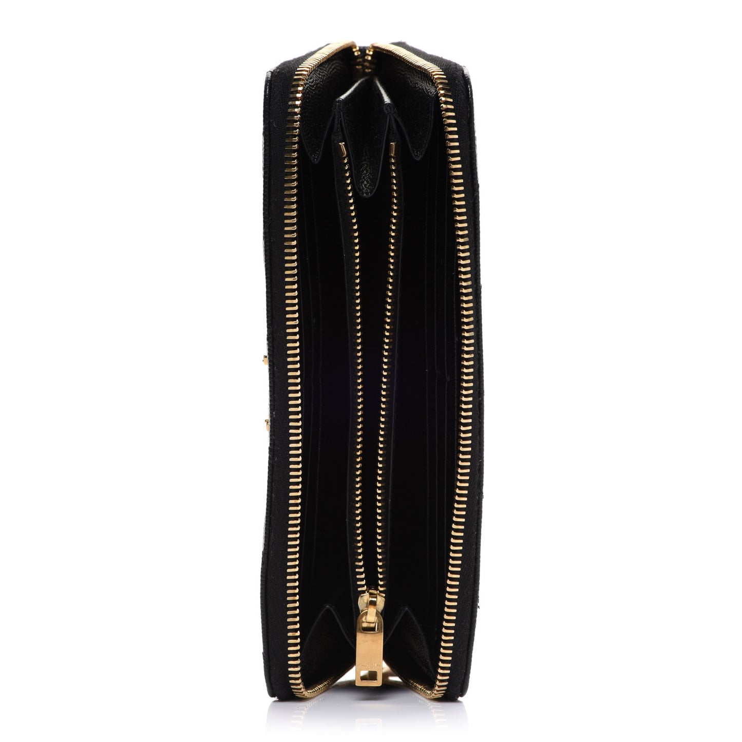 Grain De Poudre Matelasse Chevron Monogram Zip Around Wallet Black