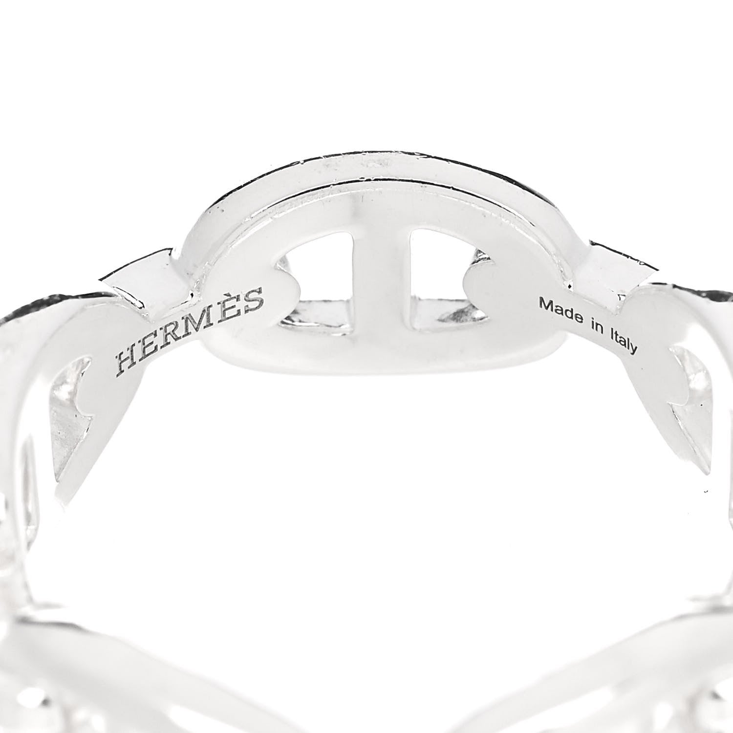 Hermes Sterling Silver PM Chaine d'Ancre Enchainee Band Ring 56 7.5 4 of 7