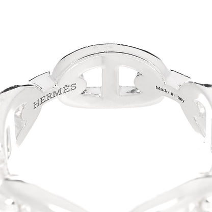 Hermes Sterling Silver PM Chaine d'Ancre Enchainee Band Ring 56 7.5 4 of 7