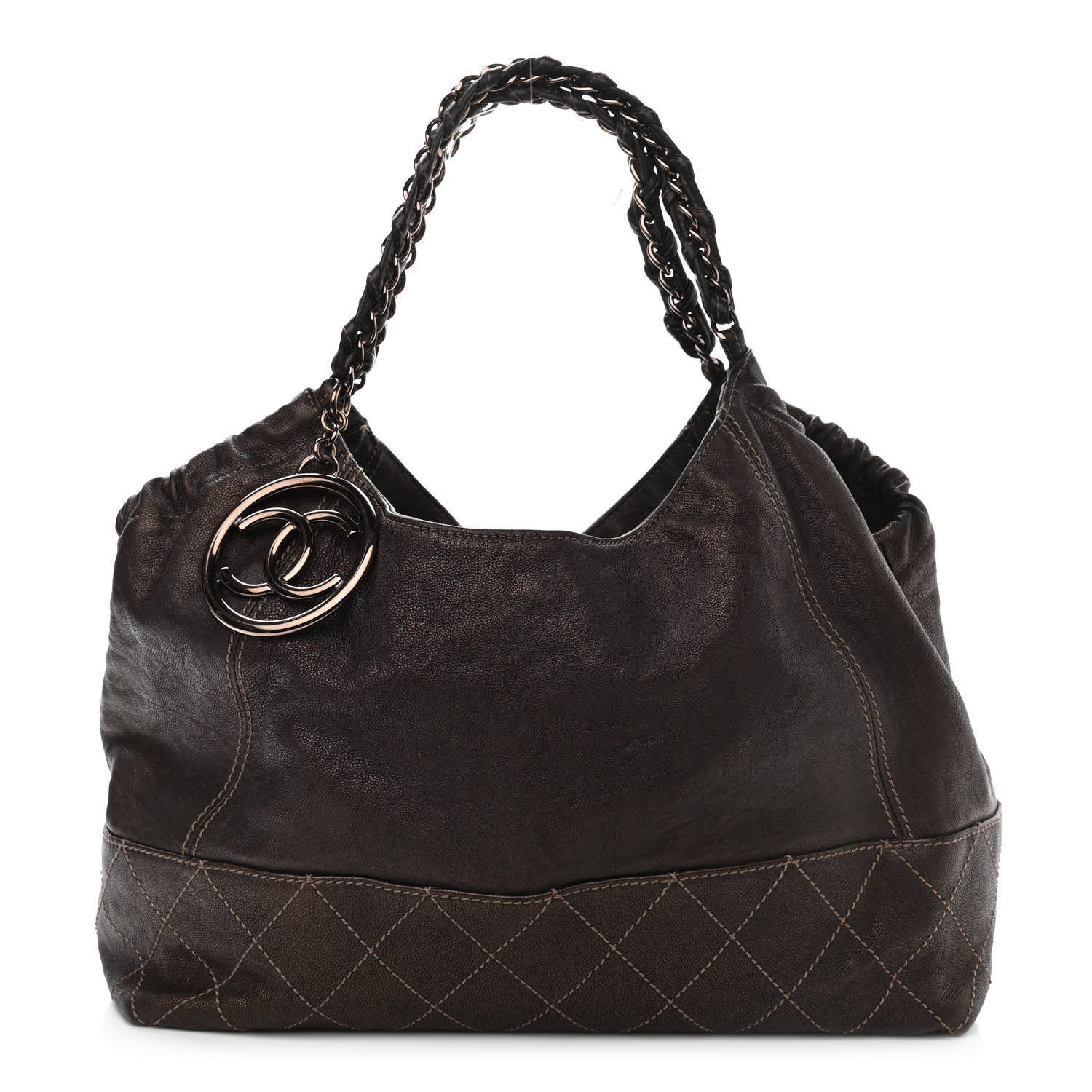Chanel Metallic Calfskin Baby Coco Cabas Bronze 3 of 15