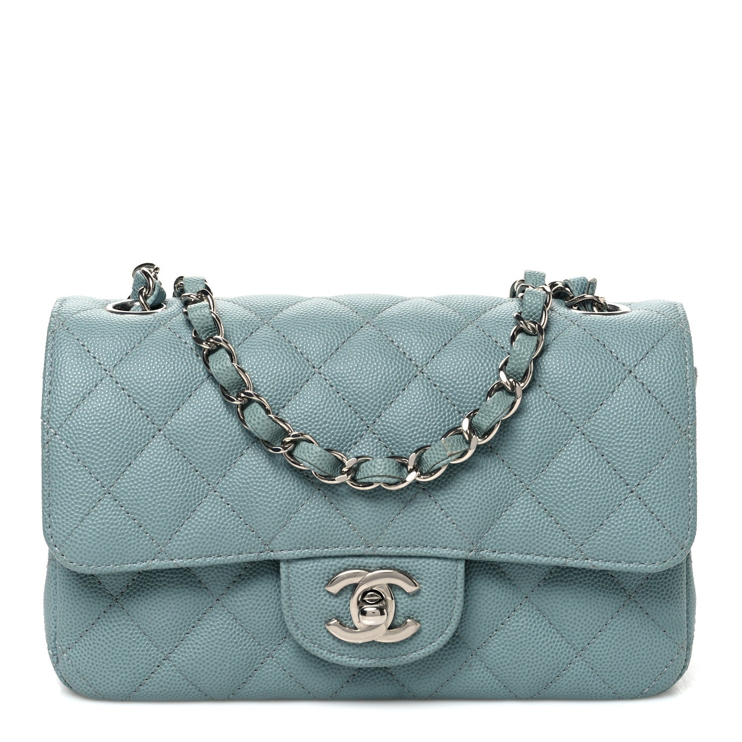 Chanel Caviar Quilted Mini Rectangular Flap Blue 1 of 10