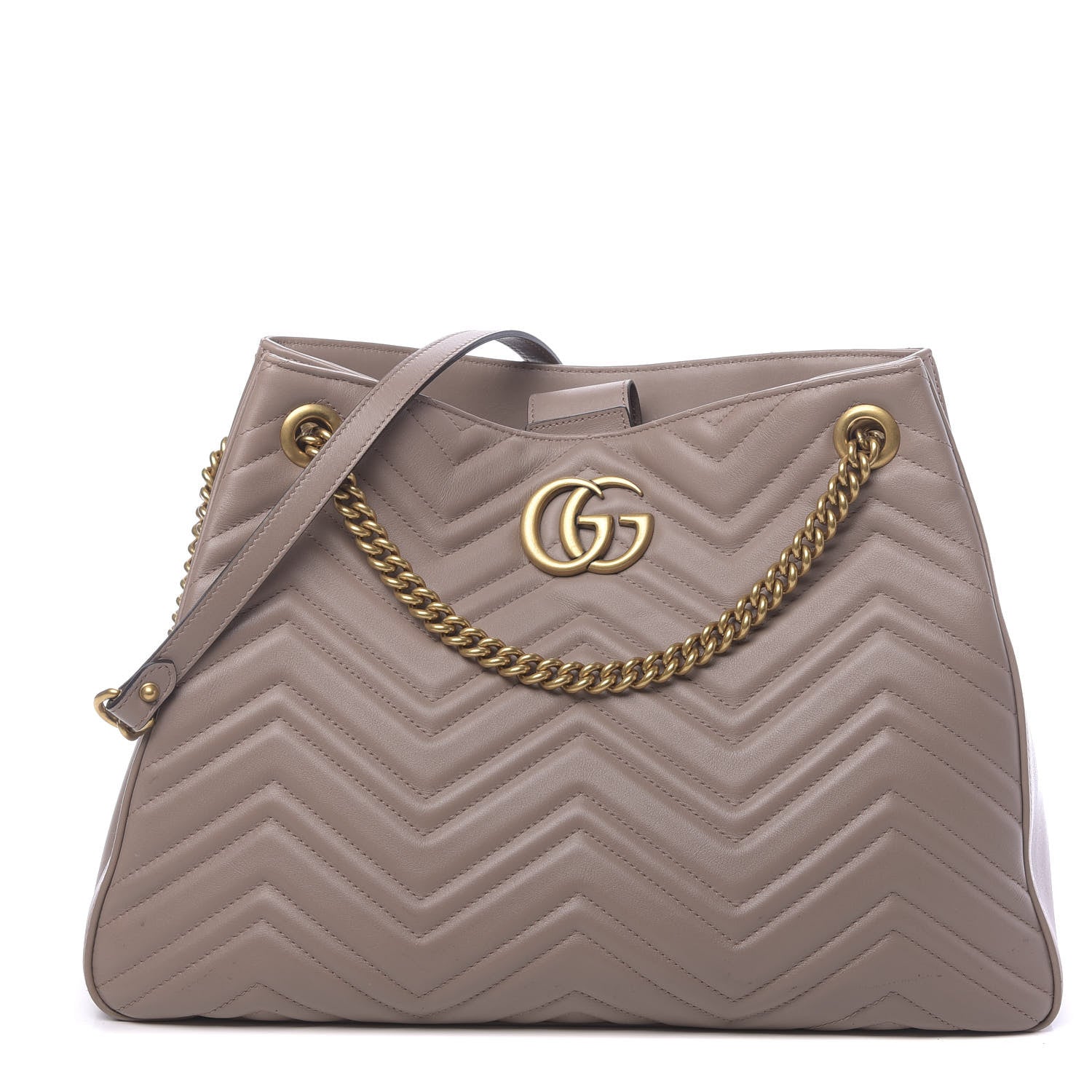 Gucci Calfskin Matelasse Medium GG Marmont Shoulder Tote Bag Porcelain Rose 1 of 12