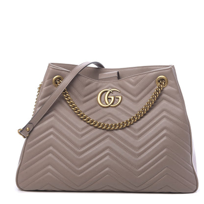 Gucci Calfskin Matelasse Medium GG Marmont Shoulder Tote Bag Porcelain Rose 1 of 12