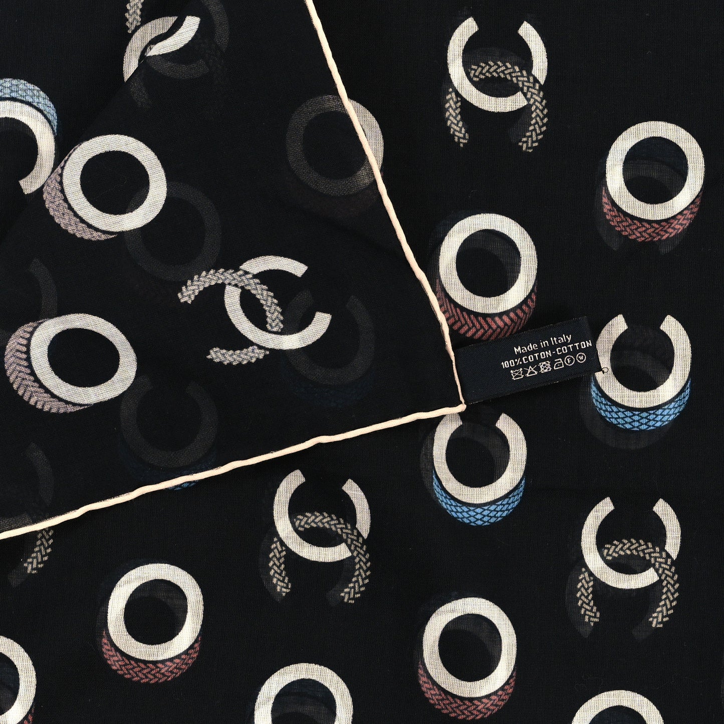 Cotton CC Coco Scarf Black Ecru