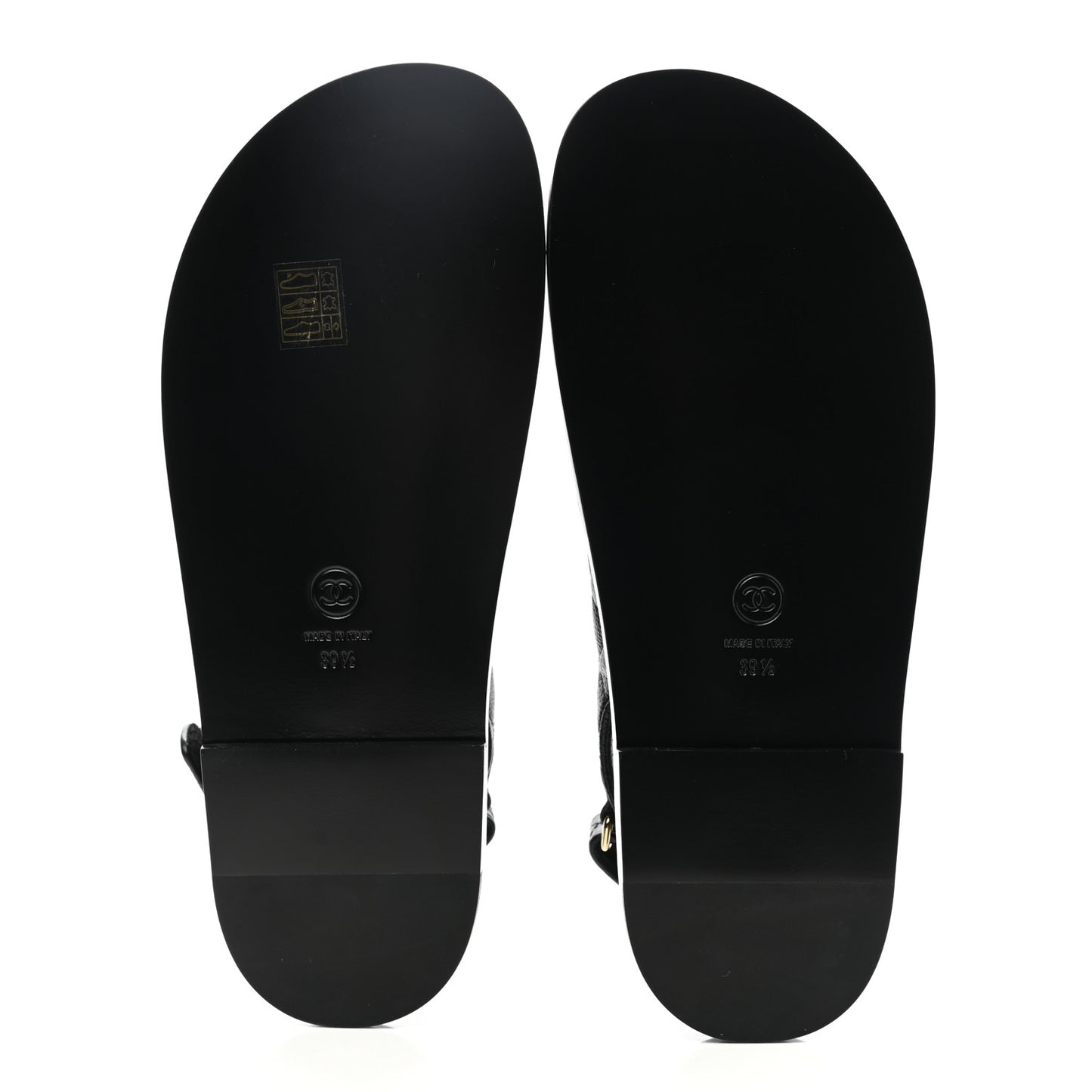 Grained Calfskin Velcro Dad Sandals 39.5 Black