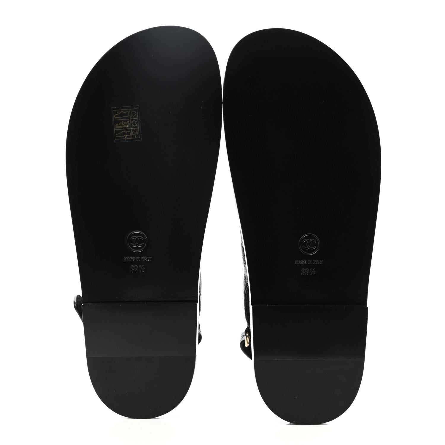 Chanel Grained Calfskin Velcro Dad Sandals 39.5 Black 5 of 9