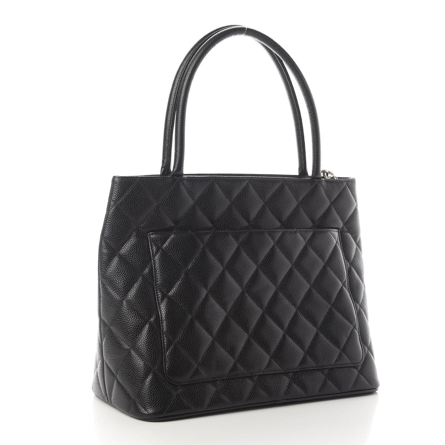 Caviar Quilted Medallion Tote Black