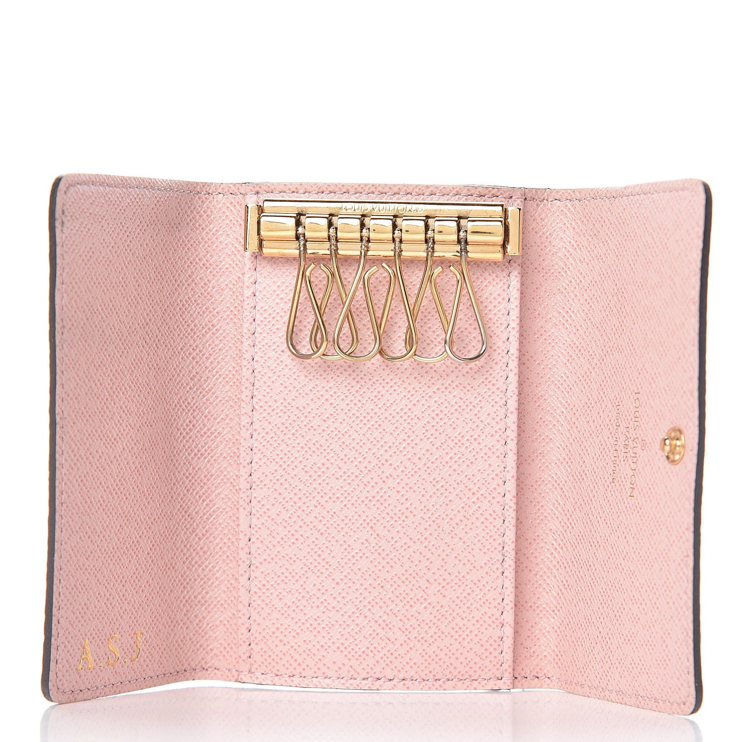 Damier Ebene Multicles 6 Key Holder Rose Ballerine