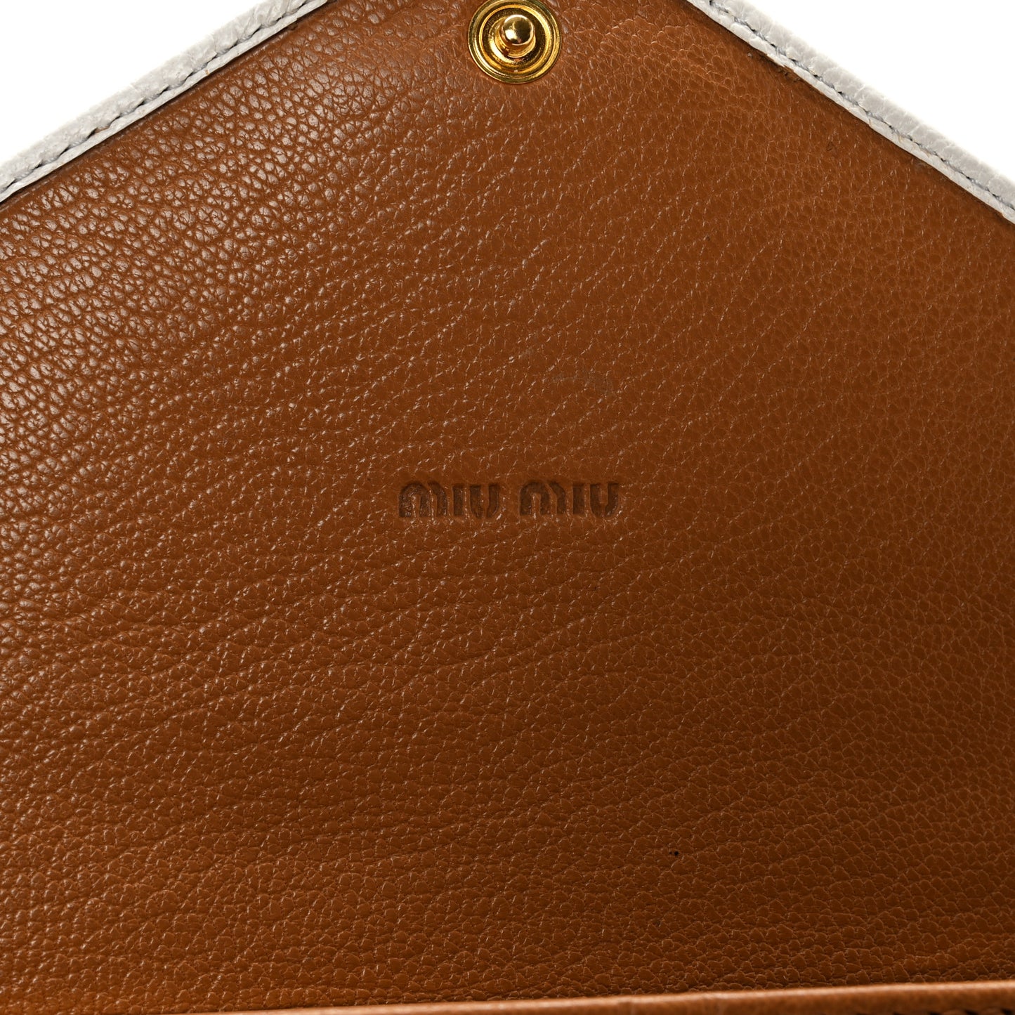 Goatskin Madras Bicolor Envelope Wallet White Cognac