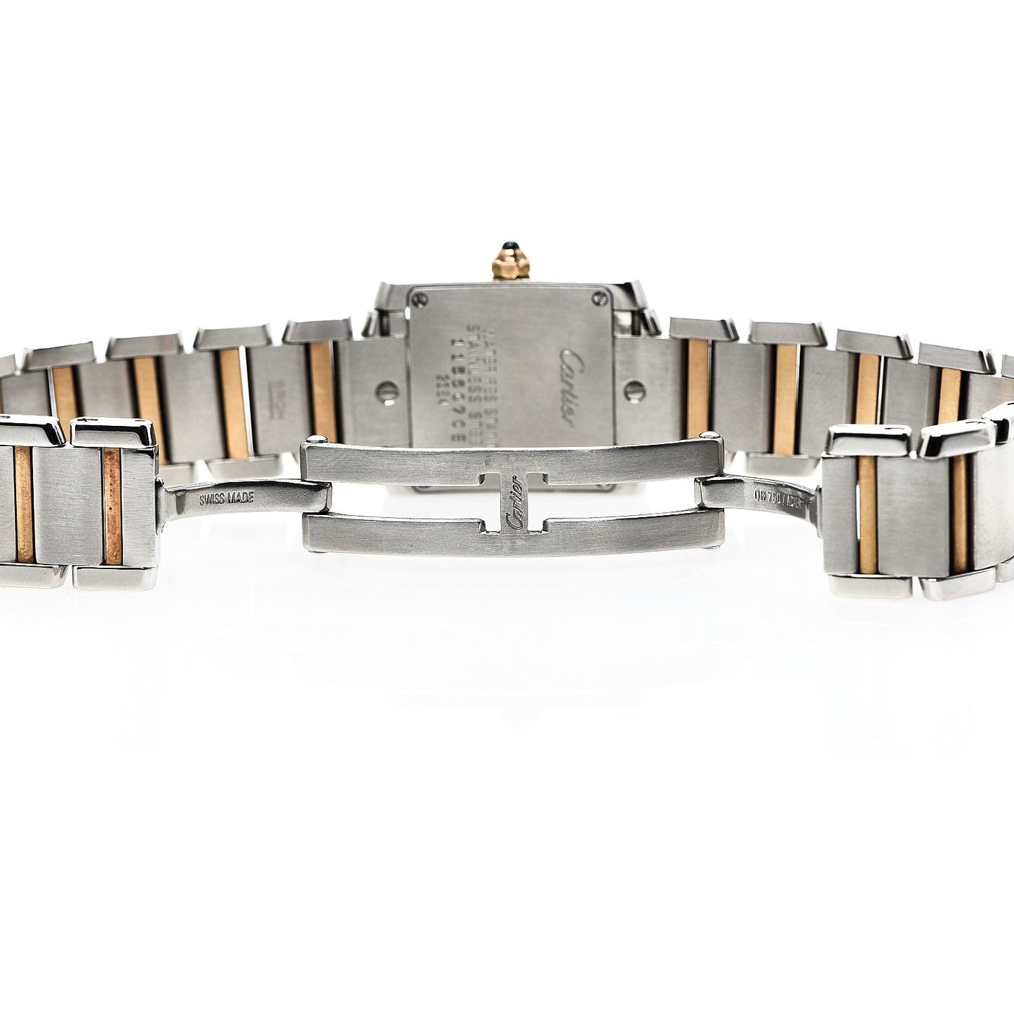 Stainless Steel 18K Yellow Gold 20mm Tank Francaise Quartz Watch