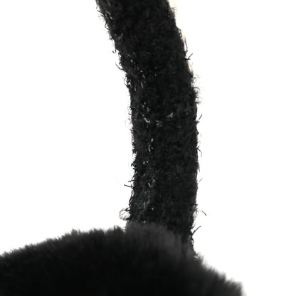 Chanel Fur Tweed Pearl Ear Muffs Black 6 of 7