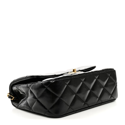 Chanel Shiny Lambskin Quilted Twisted Links Top Handle Flap Black 4 of 11