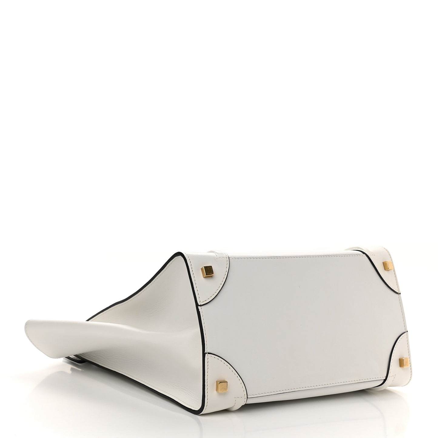 Satin Calfskin Mini Bi-Color Luggage White Black