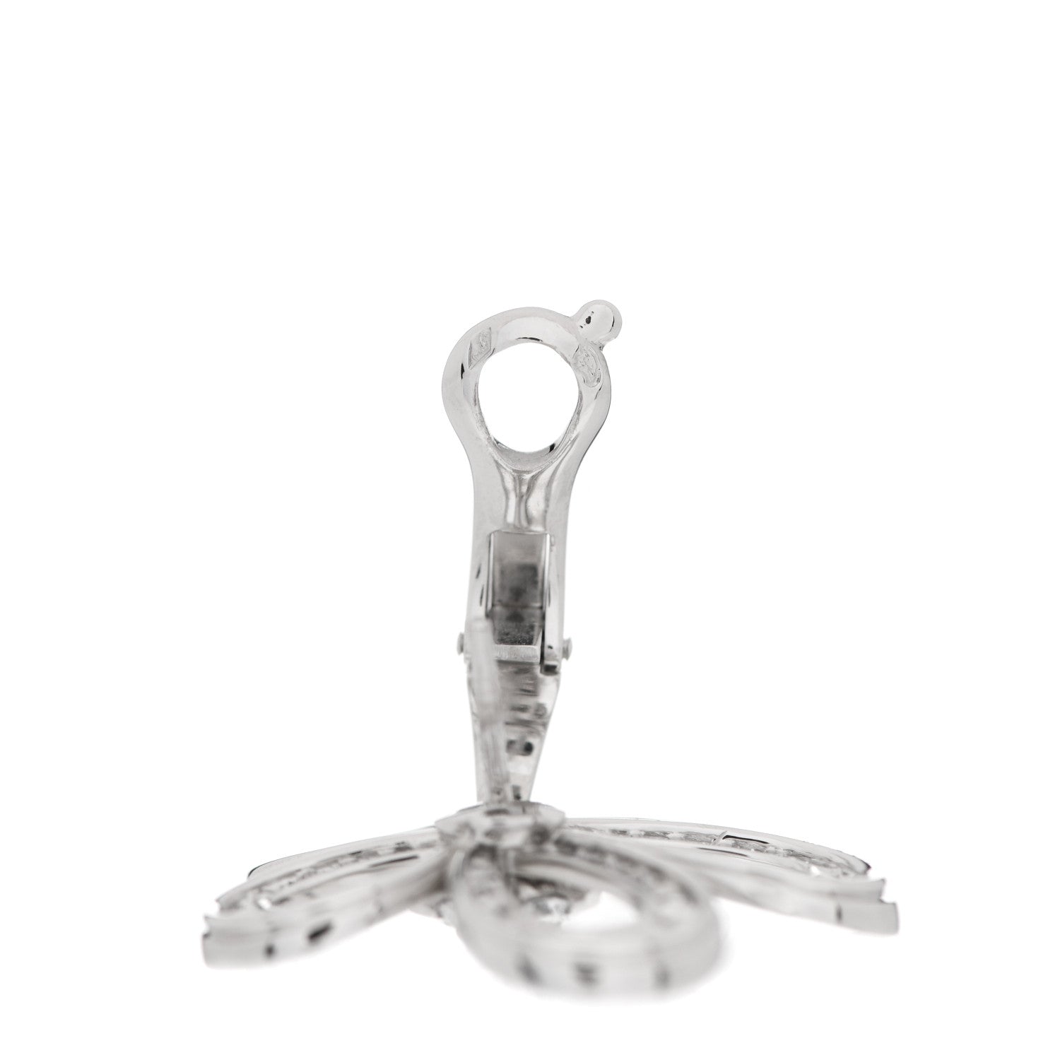 Van Cleef & Arpels 18K White Gold Diamond Flowerlace Earrings 4 of 5