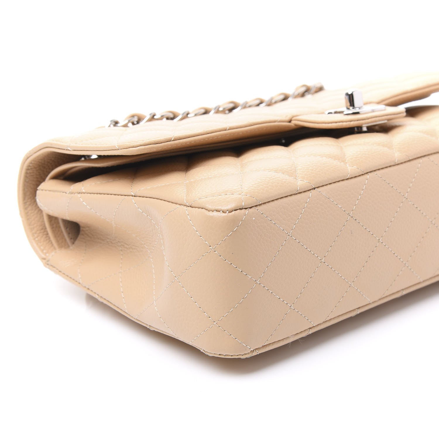 Chanel Caviar Quilted Medium Double Flap Beige Clair 5 of 10