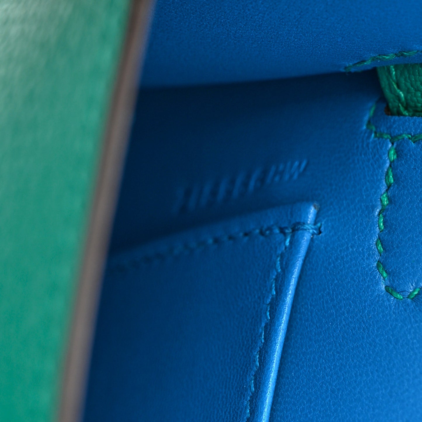 Chevre Mysore Verso Mini Kelly Sellier 20 Vert Verone Bleu Hydra
