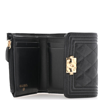 Chanel Caviar Quilted Compact Boy Wallet Black 5 of 11