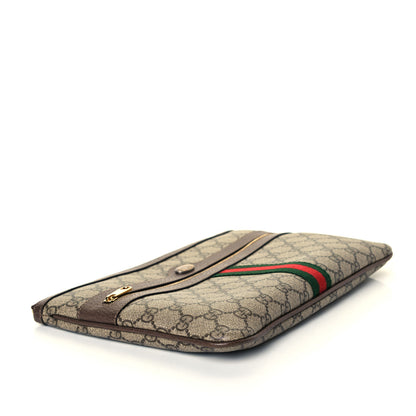 Gucci GG Supreme Monogram Large Ophidia Pouch Clutch Brown 4 of 9