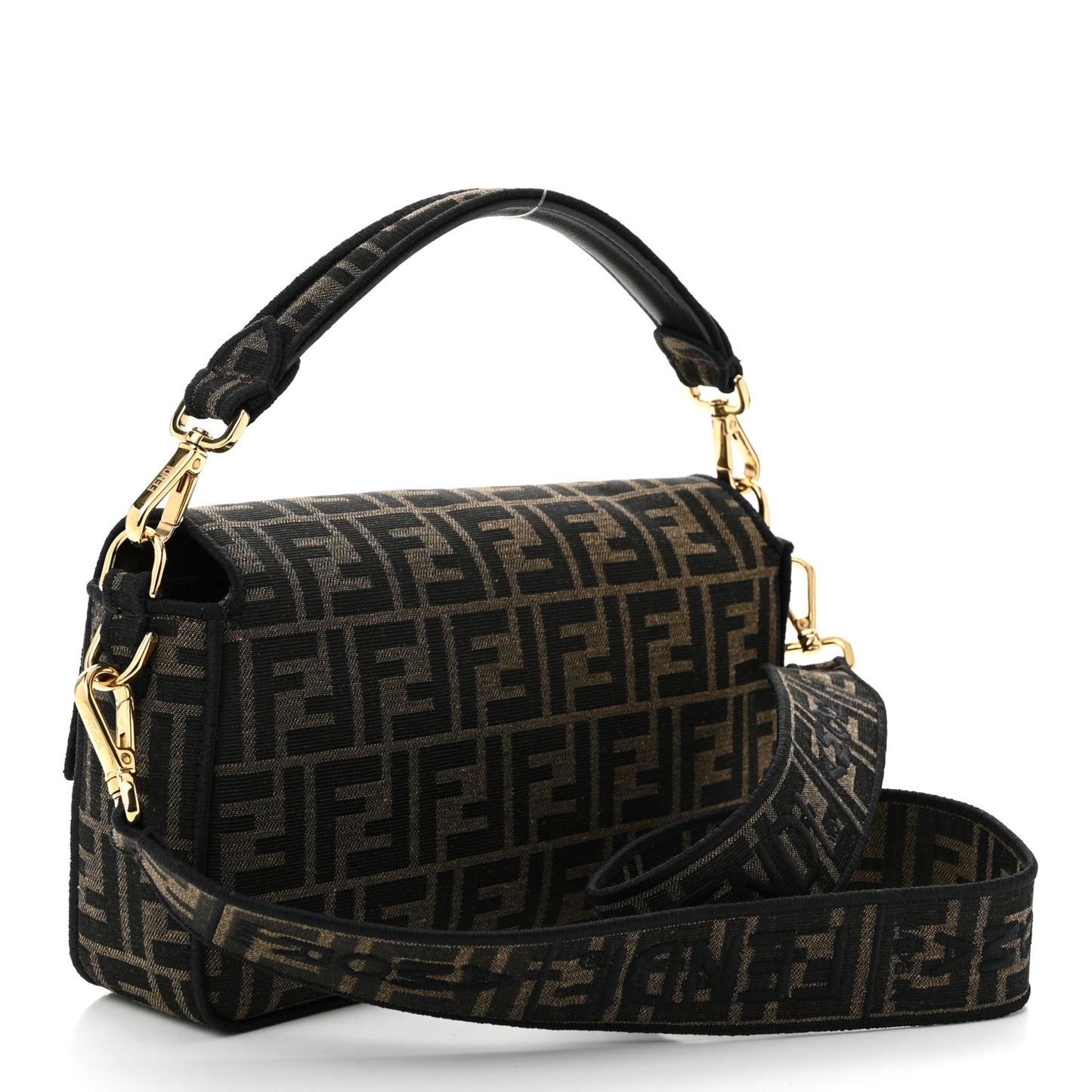Fabric Jacquard FF 1974 Medium Baguette Tobacco Moro Black