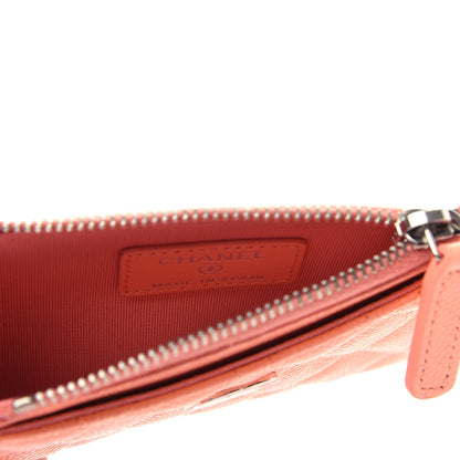 Chanel Caviar Quilted CC Zip Card Holder Orange 6 of 8