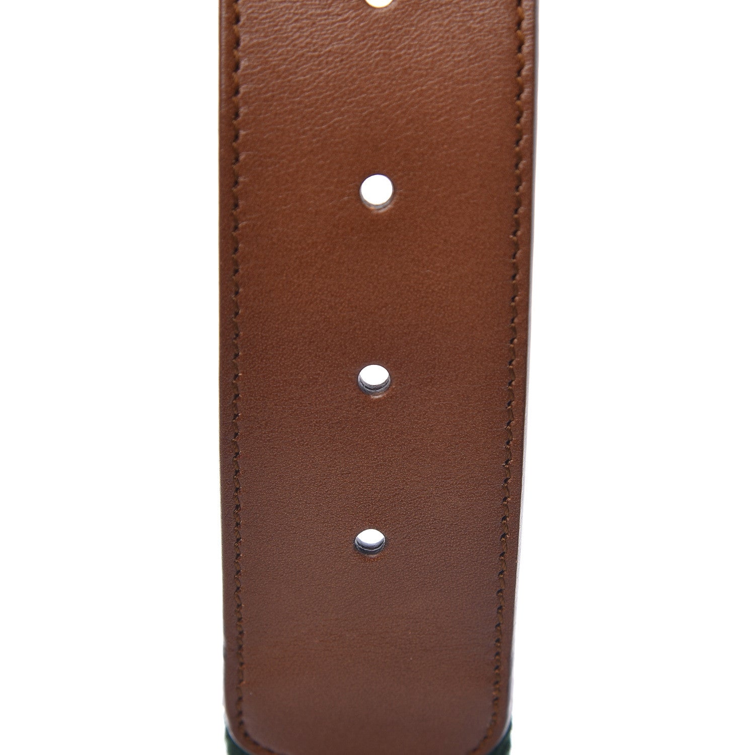 Gucci Nylon Calfskin Double G Web 40mm Belt 80 32 Green Red Cuir 5 of 6