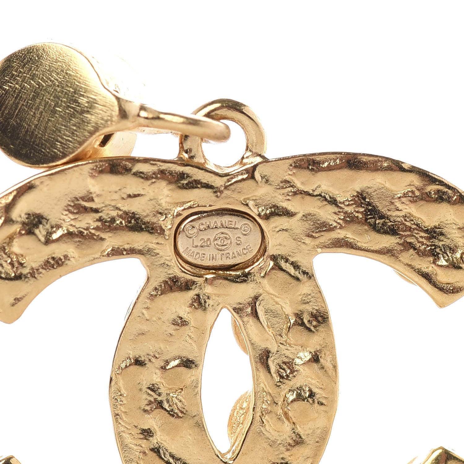 Chanel CC Crystal Drop Earrings Gold 4 of 5