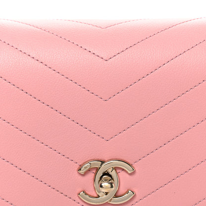 Chanel Grained Calfskin Small Chevron Chic Top Handle Flap Pink 8 of 11